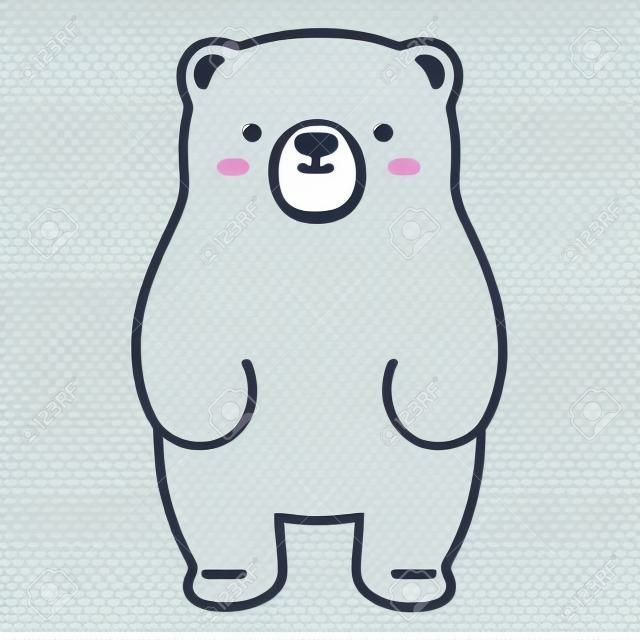 Cute Bear Cartoon design doodle icon vector
