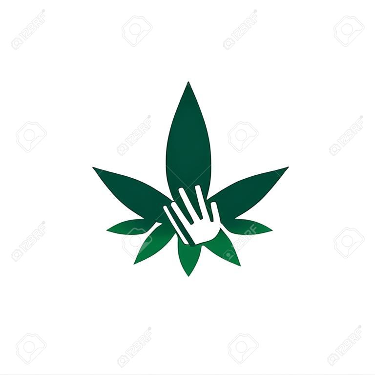 cbd hand help logo ontwerpen van moderne cannabis