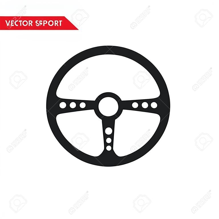Icona del volante sportivo vettoriale, isolato su sfondo bianco
