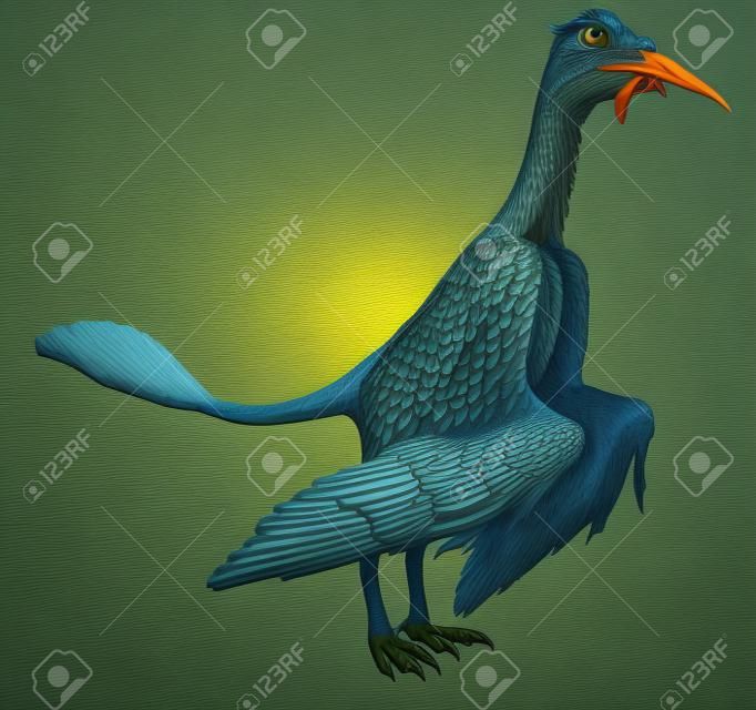 Ilustracja archaeopteryx 3d