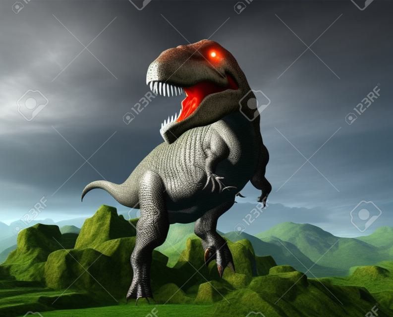 Giganotosaurus from the Cretaceous era 3D illustration