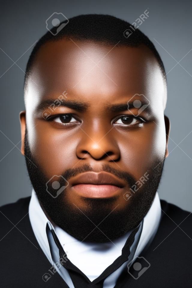 Portrait of real black african man with no expression ID or passport photo full collection of diverse face and expressions