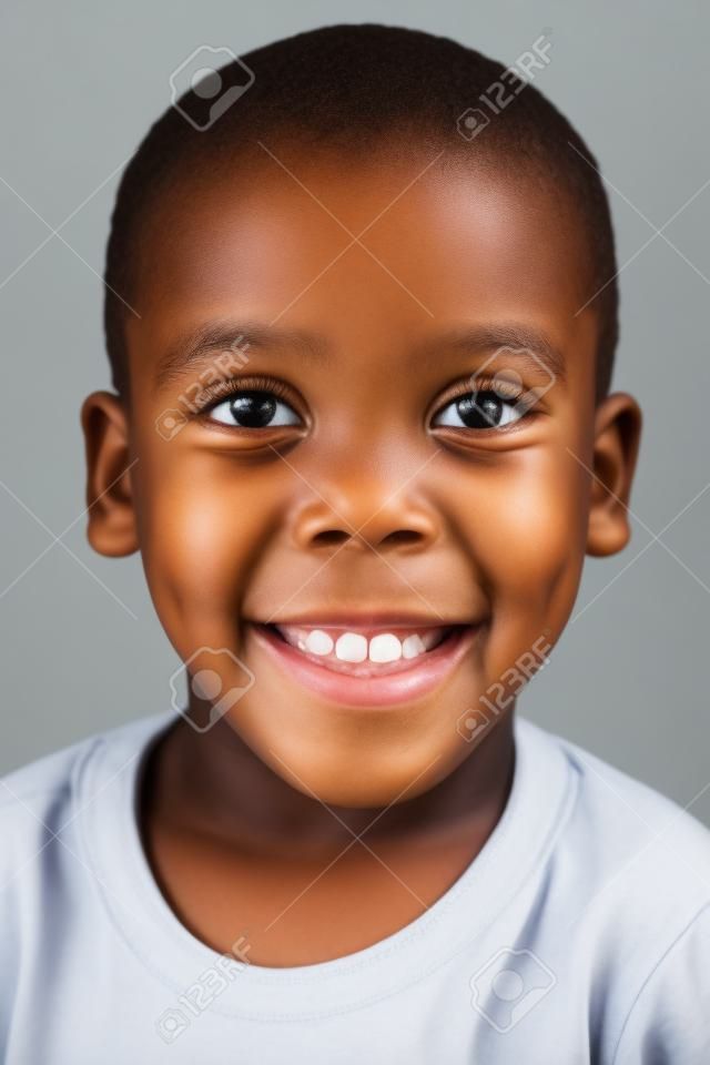 Portrait of real happy african black child smiling