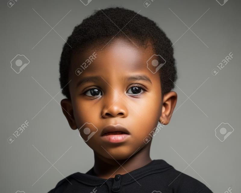 Portrait of African młodego czarnego chłopca