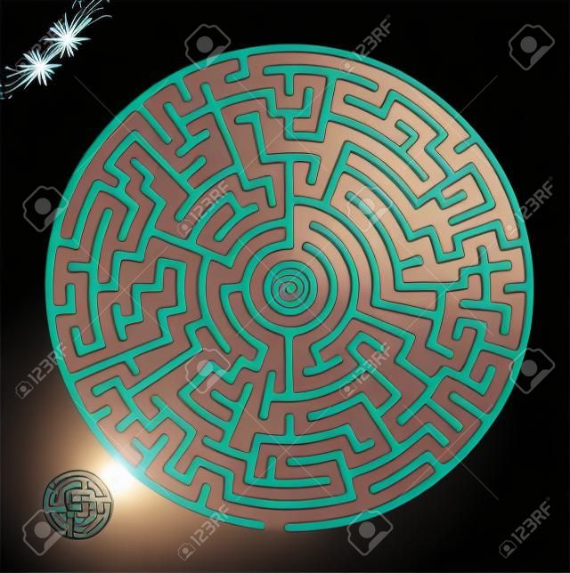 Nero vettore labirinto, illustrazione labirinto