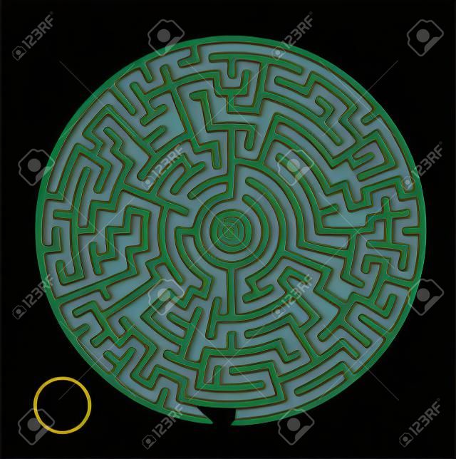 Nero vettore labirinto, illustrazione labirinto