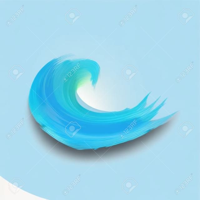 白の抽象的な青い波のベクトル イラスト