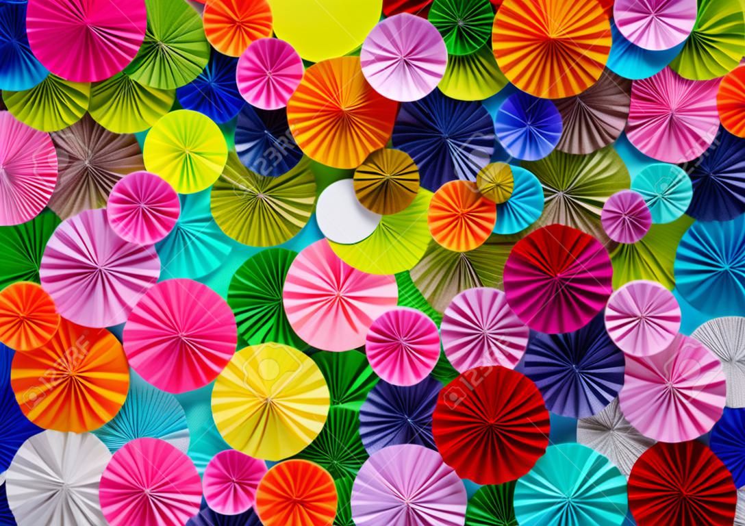 Colorful circle pleat paper background 
