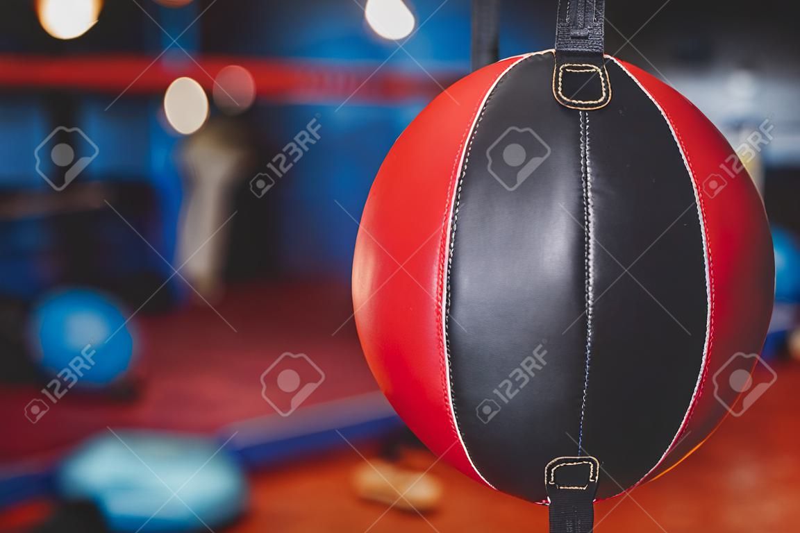 Close-up of a speed boxing ball in fitness studio