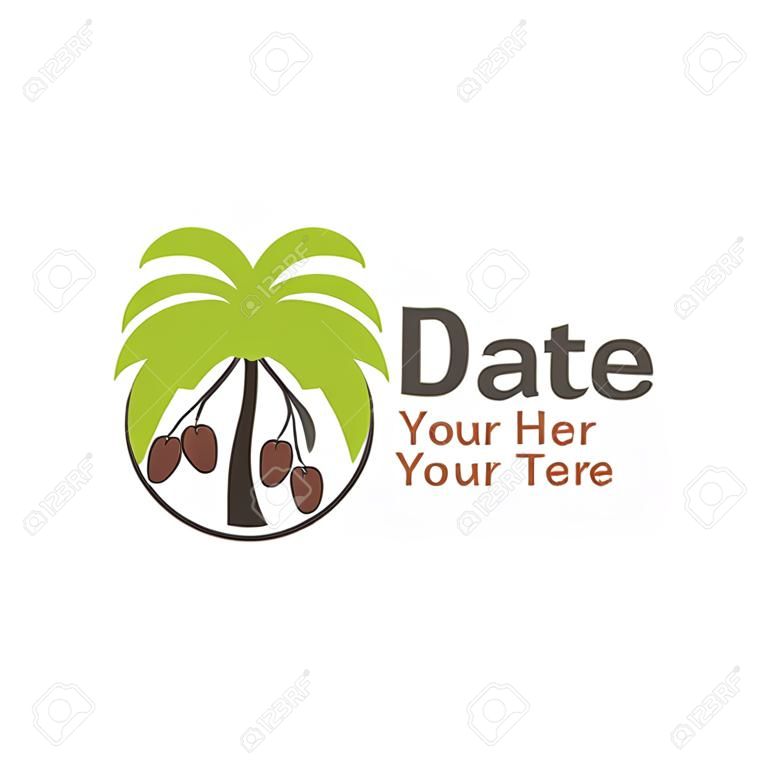 illustration vector graphic of date palm with its three fruits, perfect for food, farm, garden, harvest, product, etc.