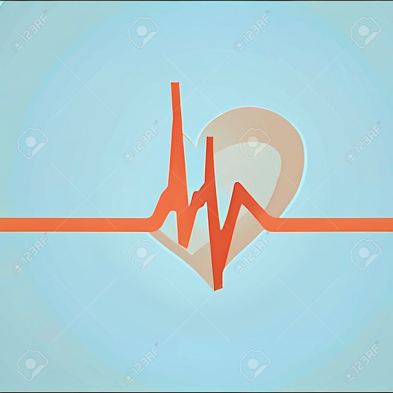 Antecedentes médicos del vector con el corazón y electrocardiograma