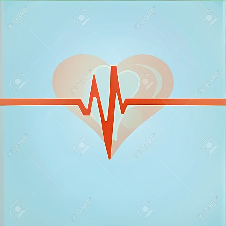 Antecedentes médicos del vector con el corazón y electrocardiograma