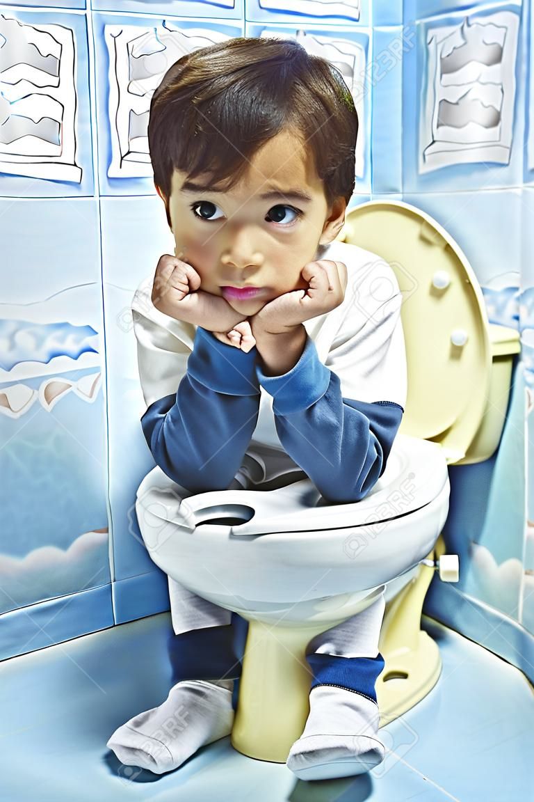 Kid mit WC schwierige Zeit
