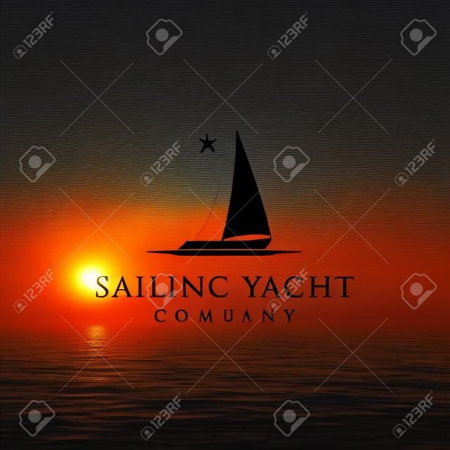 Silhouette of Sailing yacht logo design