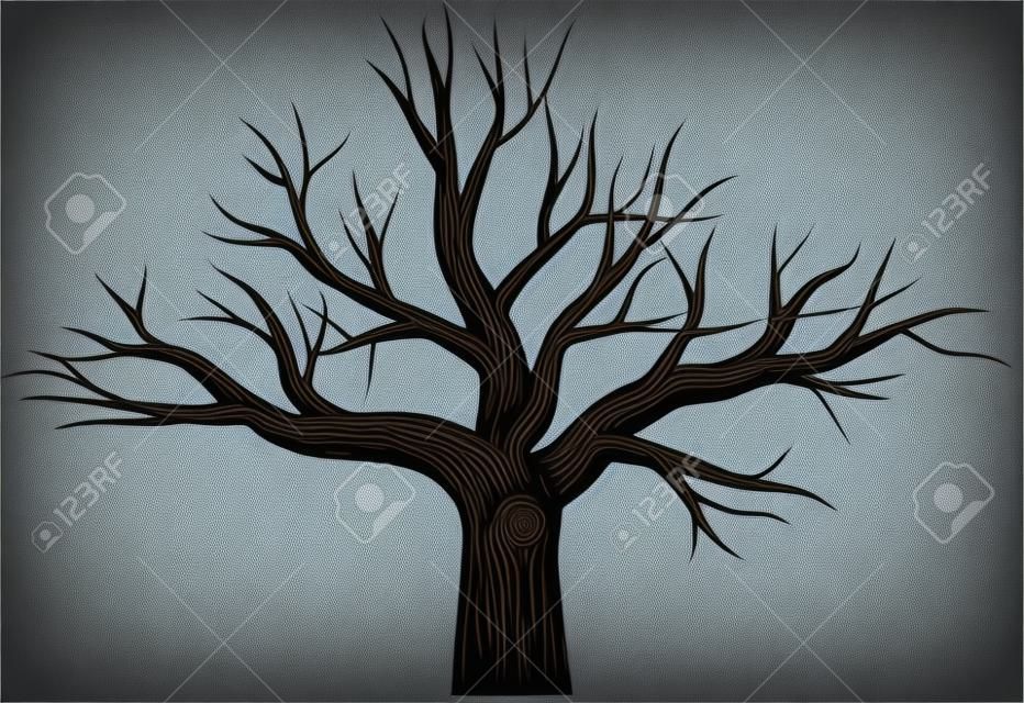 Dead leafless tree vector icon
