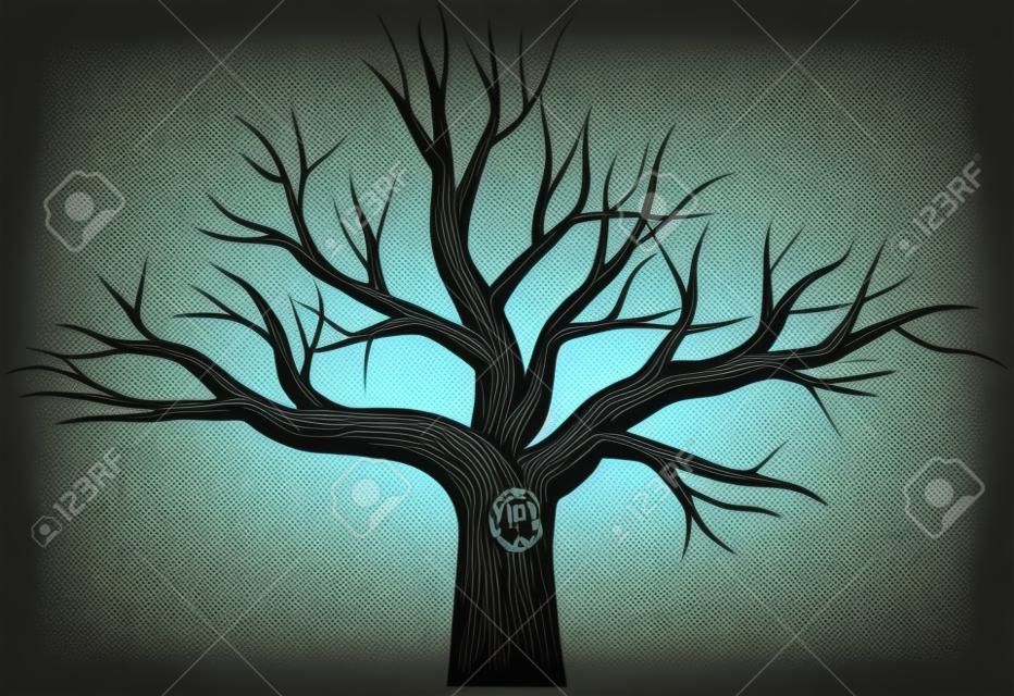 Dead leafless tree vector icon