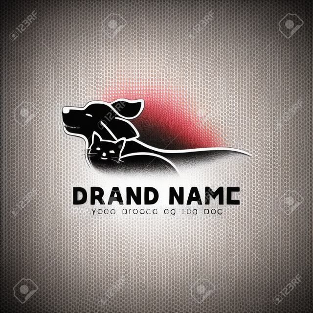 creatief logo ontwerp Honden- en kattenvector template