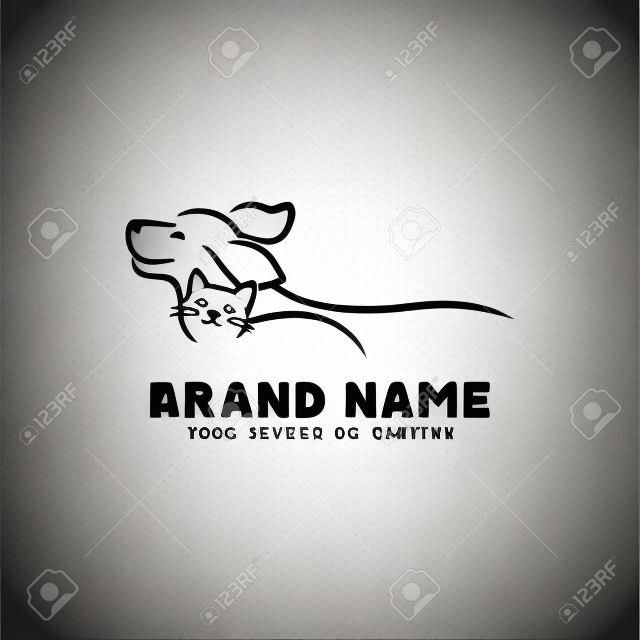 creatief logo ontwerp Honden- en kattenvector template