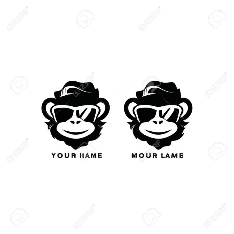 monkey logo design vector template white background good for your company