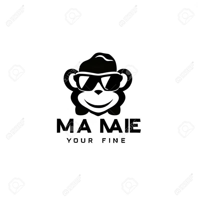 monkey logo design vector template white background good for your company