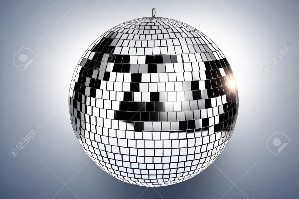 Disco labda elszigetelt fehér. Elegáns Shiny Disco Ball 3D illusztráció.