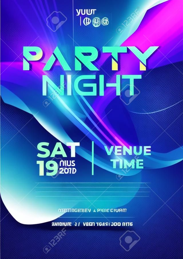 Dance Club Night Party Flyer Brochure Layout Template. Club Party Banner design. Vector illustration - Vector