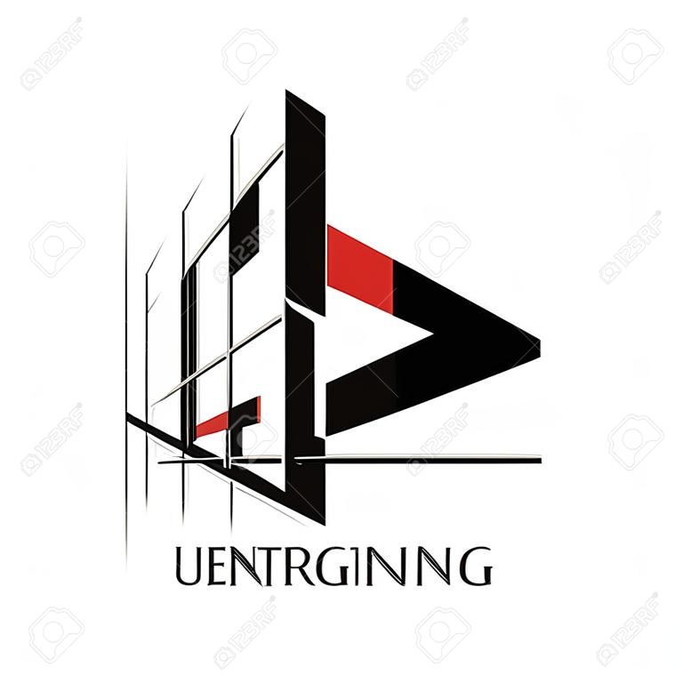design, logotipo de construção
