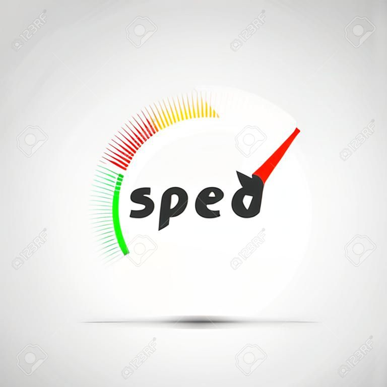 Значок Спидометр. Логотип компании. Индикатор Интернет. Векторная иллюстрация