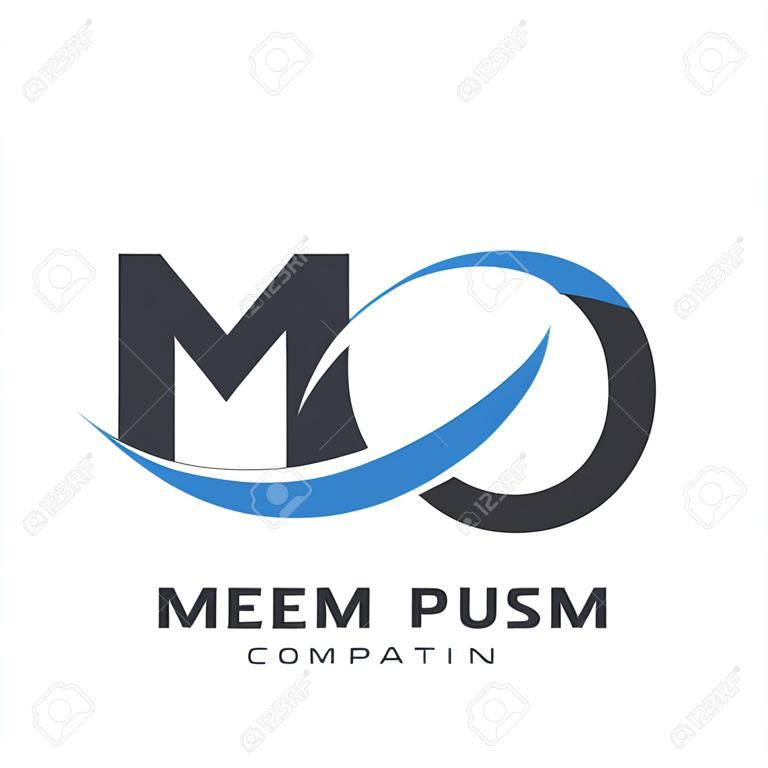 lettera iniziale logo MG nome dell'azienda colorato design swoosh blu e grigio. logo vettoriale per l'identità aziendale e aziendale.