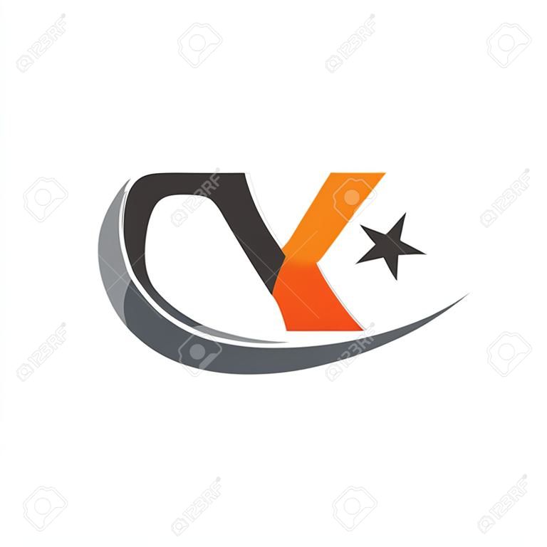 letra inicial OY logotipo nome da empresa colorido laranja e cinza swoosh estrela design. logotipo do vetor para identidade de negócios e empresa.