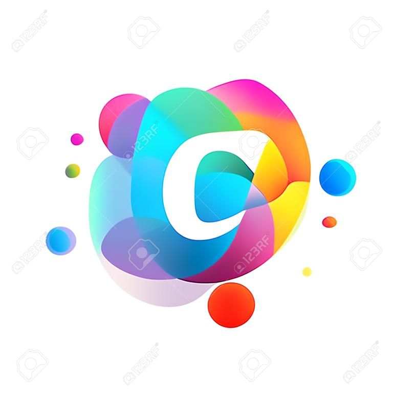 Letter CL logo with colorful splash background, letter combination logo design for creative industry, web, business and company.