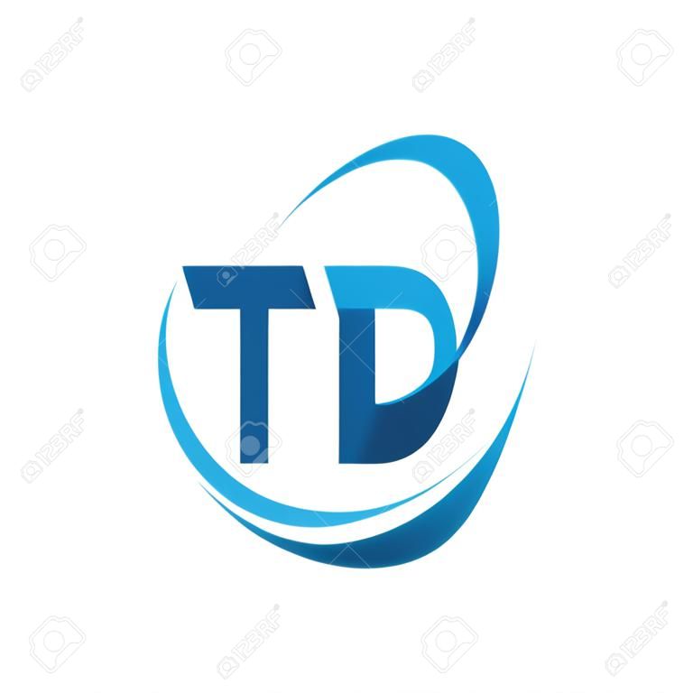 initial letter TP logotype company name colored blue swoosh design concept. vector logo for business and company identity.