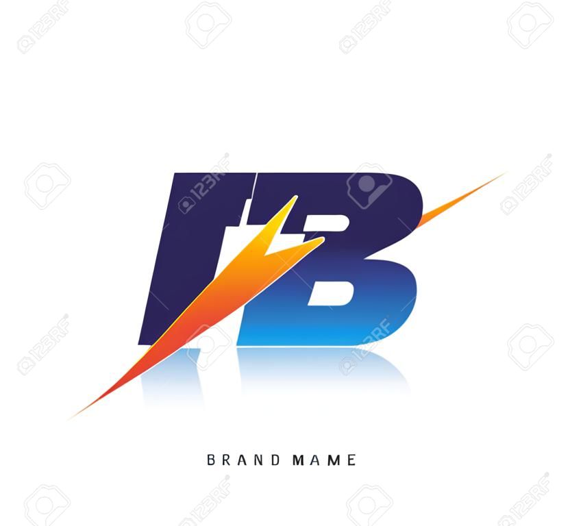 Letter TB logo with Lightning icon, letter combination Power Energy Logo design for Creative Power ideas, web, business and company.