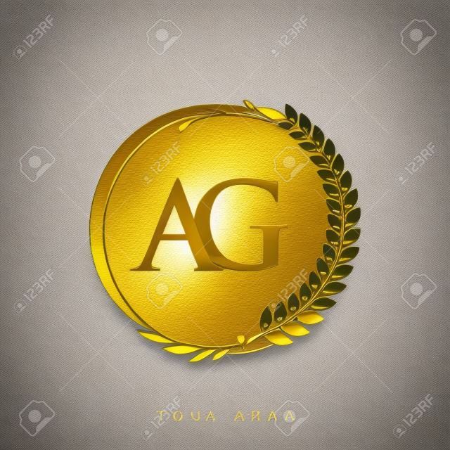 Initial Logo Letter PM With Golden Color With Laurel And Wreath, Vector Logo  For Business And Company Identity. Royalty Free SVG, Cliparts, Vectors, and  Stock Illustration. Image 167615686.