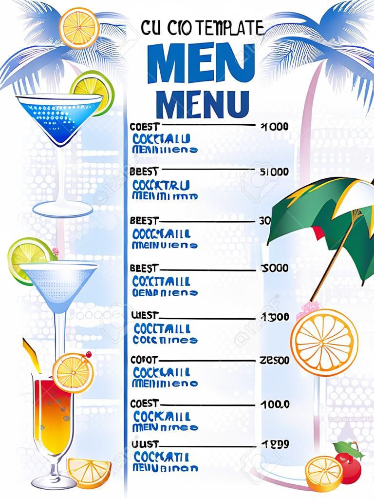 Modelos de design de menu de cocktail