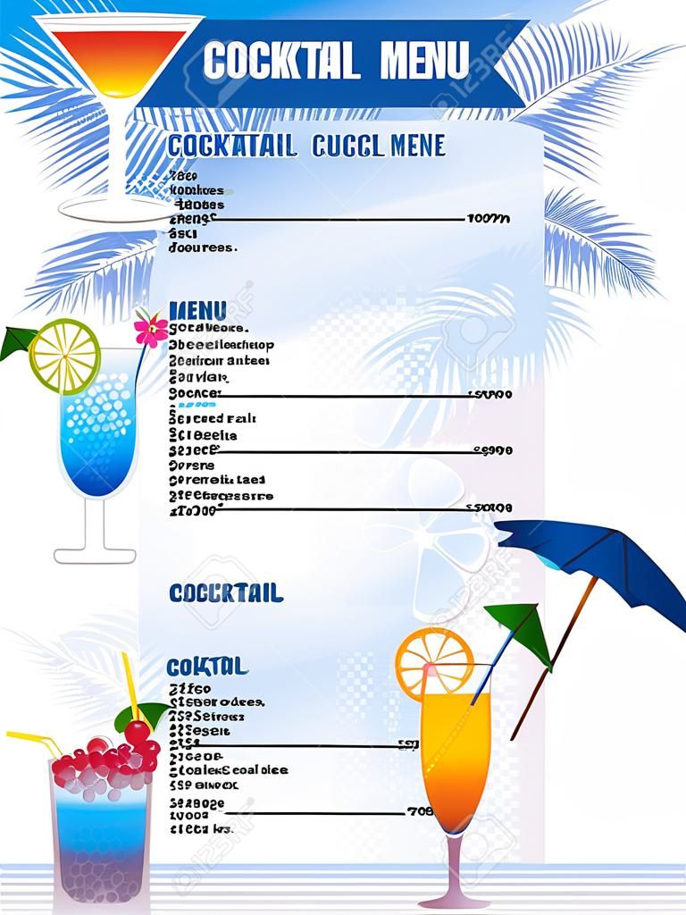 Modelos de design de menu de cocktail