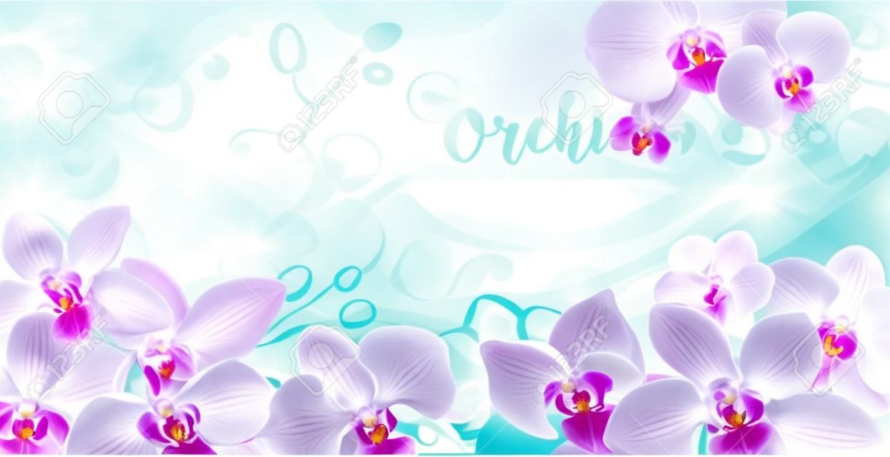 Biglietto di auguri con orchidee fiori