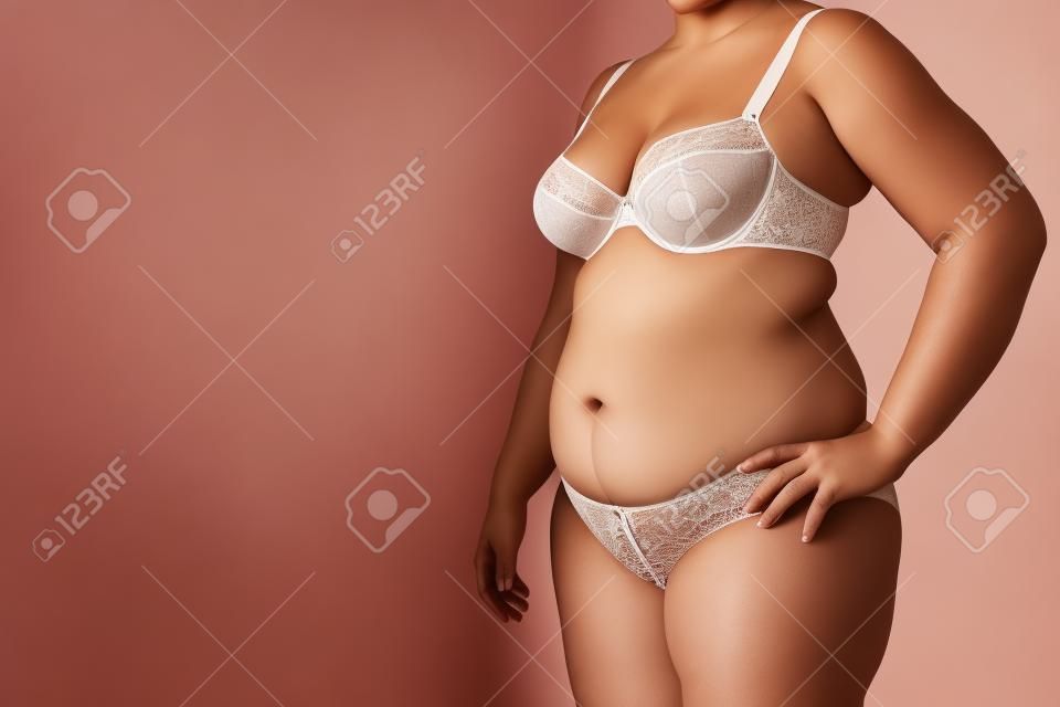 A Closeup Shot Of A Chubby Thick Female Posing In Lingerie Stock Photo,  Picture and Royalty Free Image. Image 203390103.