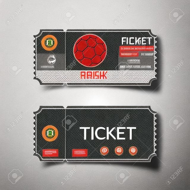 サッカー チケット カード レトロなデザイン