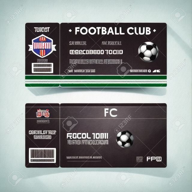 Football, Soccer Ticket Design. Vector illustration.