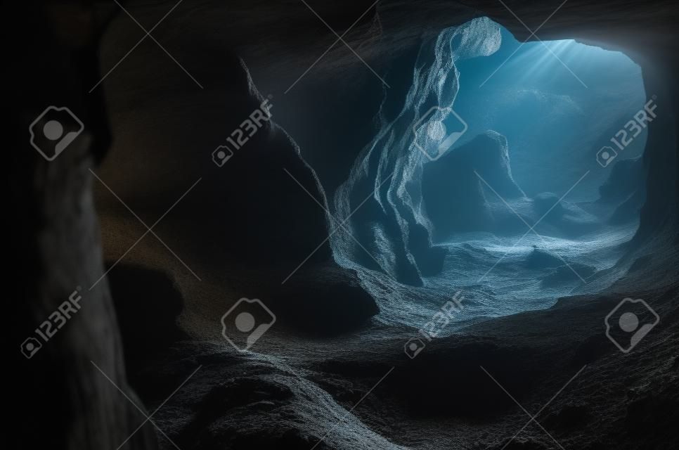 洞窟の中に自然光