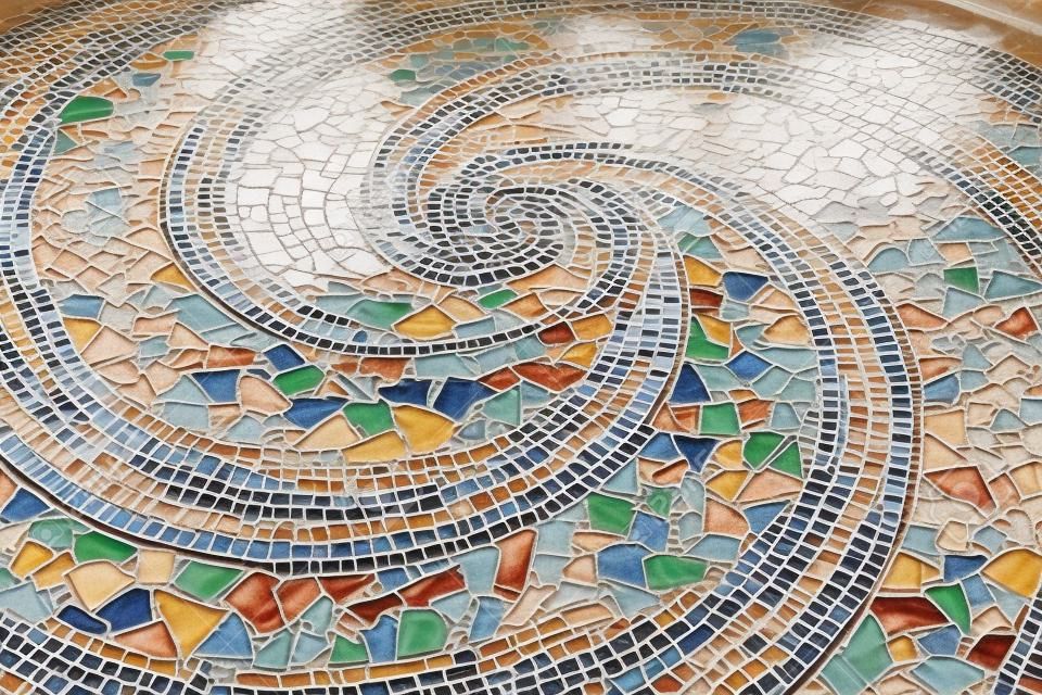 colorful ceramic pattern broken tile wall