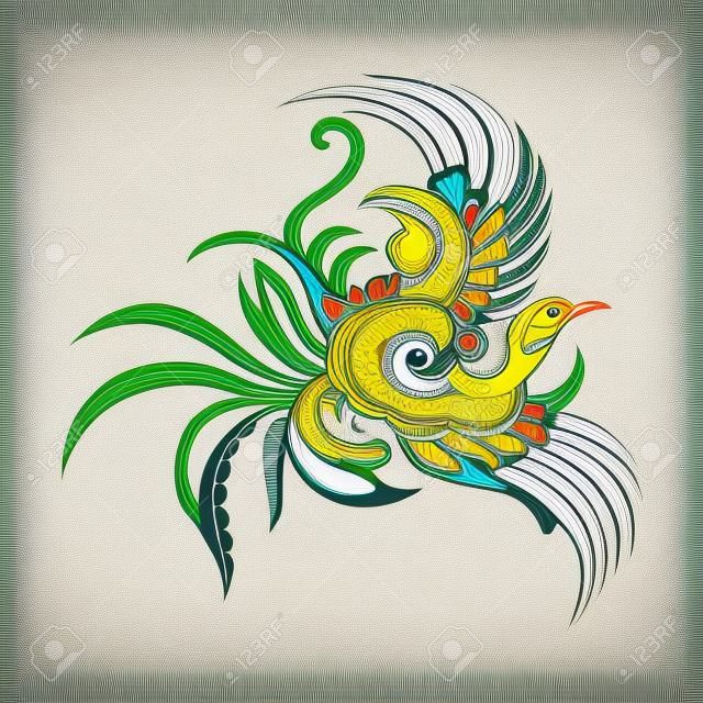 illustration vectorielle de batik d'oiseau d'Indonésie, utilisé pour des besoins professionnels ou personnels