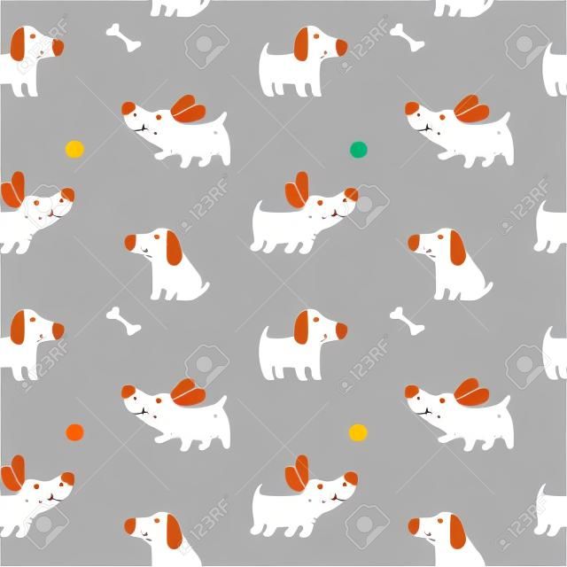 The pattern with cute puppies