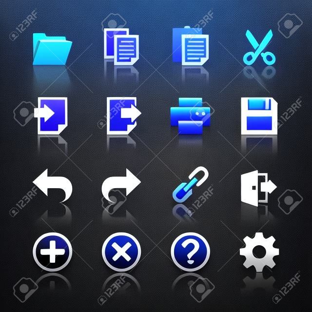 Iconos de la barra de herramientas de aplicación - la reflexión del tema