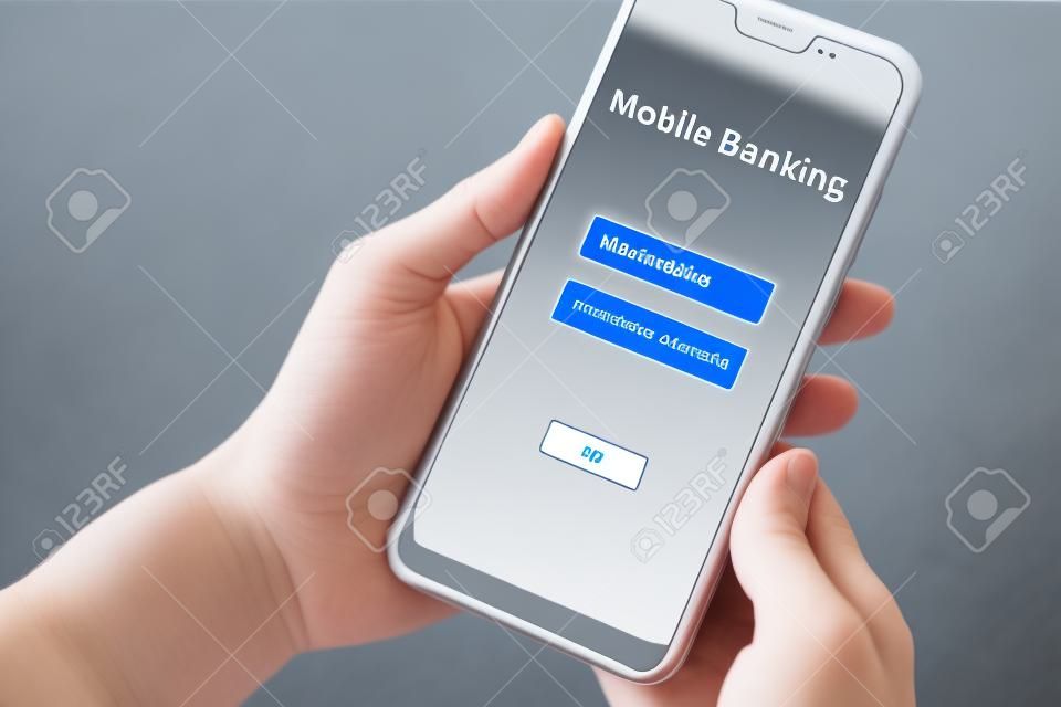 Mobile banking internet payment application on smartphone screen.