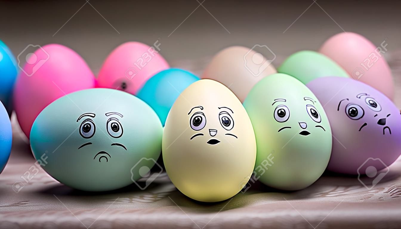Pastel colored easter eggs. Ai render.