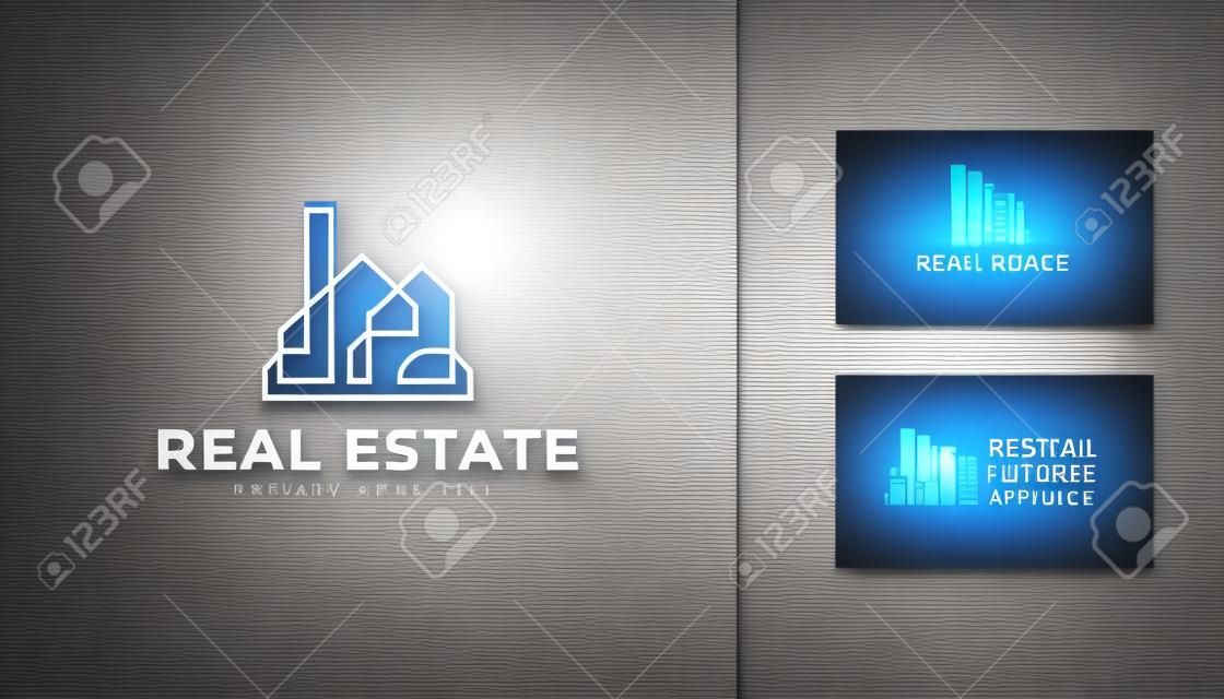 Modern and Futuristic Real Estate Logo. Building, Property Development, Architecture and Construction Logo