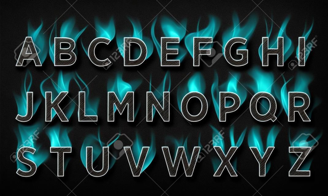 Smoke font collection. Fog and clouds font. Gas font. Dark smoke letter.