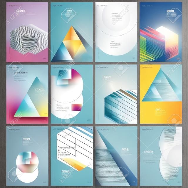 A4 brochure layout of covers design templates for flyer leaflet, A4 format brochure design, report, presentation, magazine cover, book design. Abstract geometric backgrounds with simple modern forms.